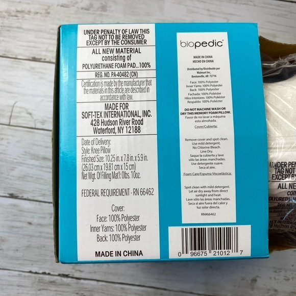 Biopedic Knee Pillow, Made With Memory Foam.  Supports &‎ Alignment, 10 "×8". - Picture 6 of 6